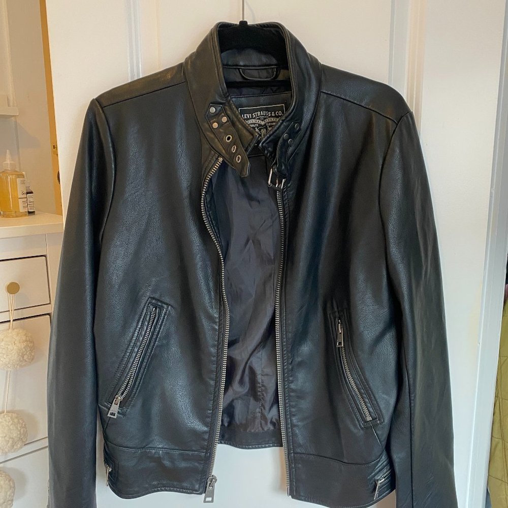 Adorable Levi's Faux-Leather Moto Racer Jacket - size M